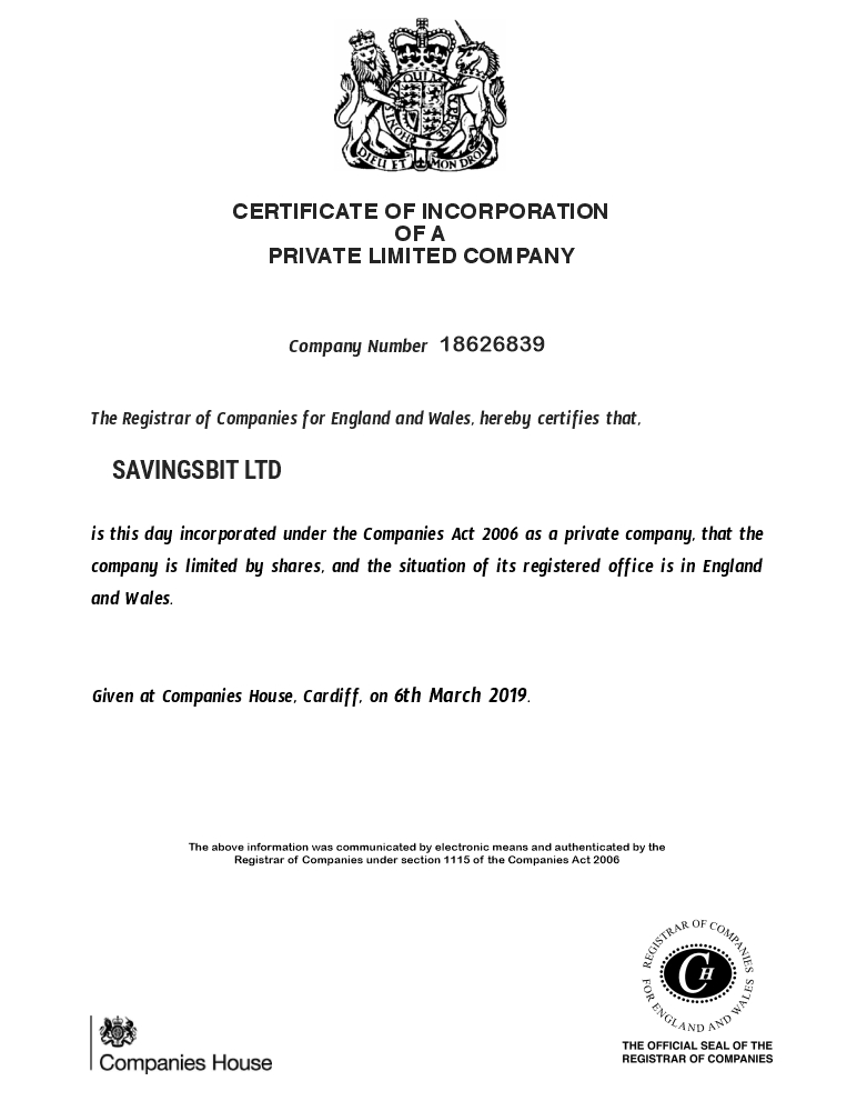 certificate